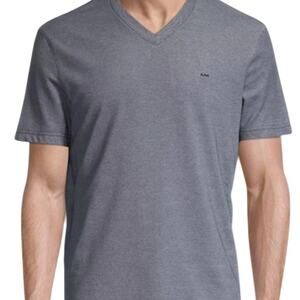 Michael Kors Men’s Piqué V-Neck Tee Heather Grey Large — New With Tags